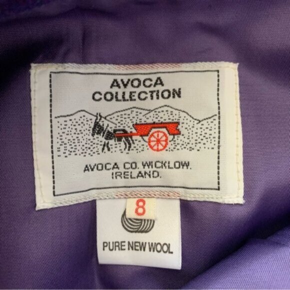 Avoca Collection Purple Vintage High Waist Midi A-Line Skirt - Picture 10 of 12